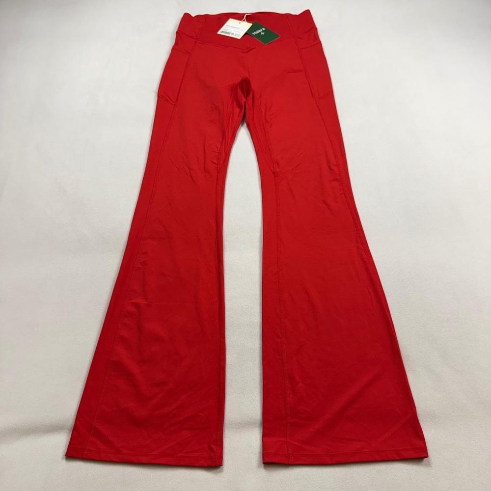 Halara UltraSculpt High Waisted Flare Leggings Red Scrunch Butt Pockets Medium